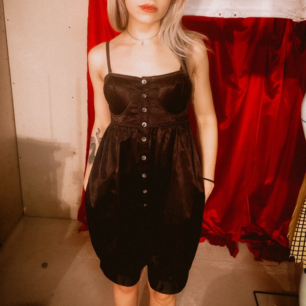 Marc by Marc Jacobs black satin romper